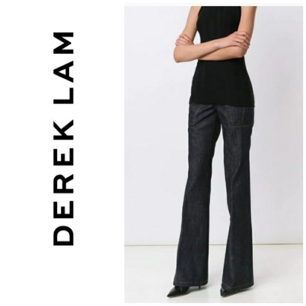 Derek Lam dark denim high waist flared jeans - Picture 1 of 8